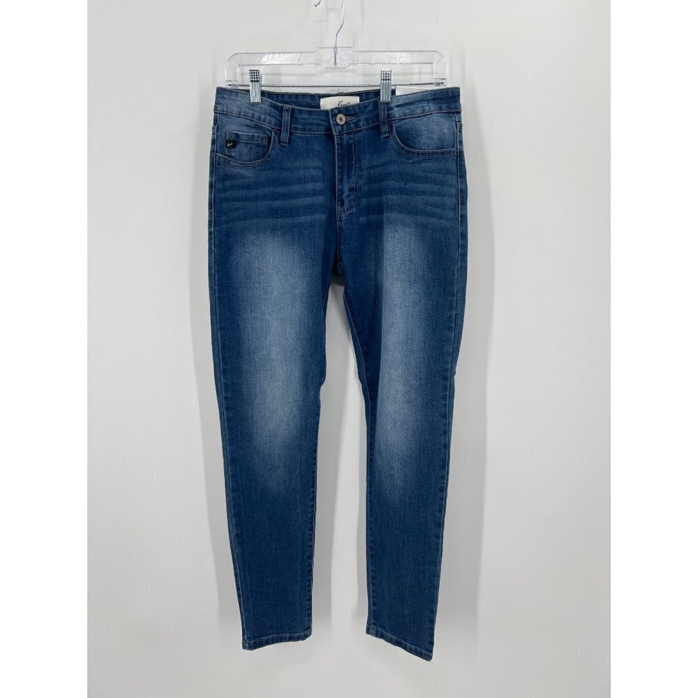 KanCan Midrise Supper Skinny Jeans Womens Size 9/28 NWT Medium Wash Whiskering